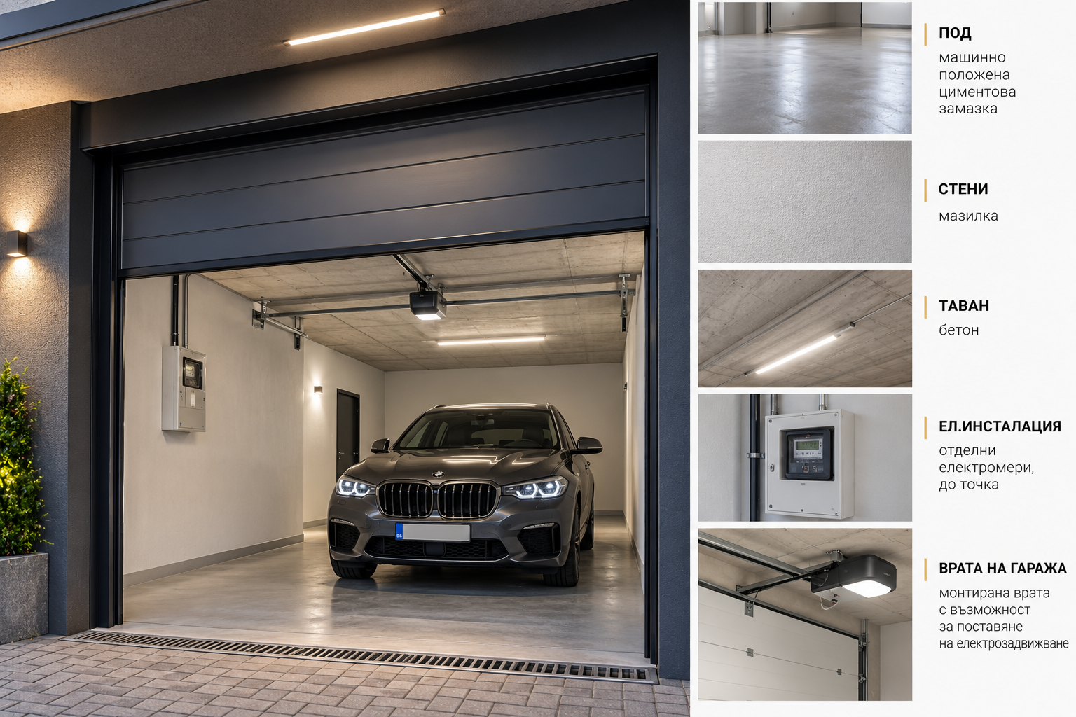 Modern Garage Infographic with Luxury SUV