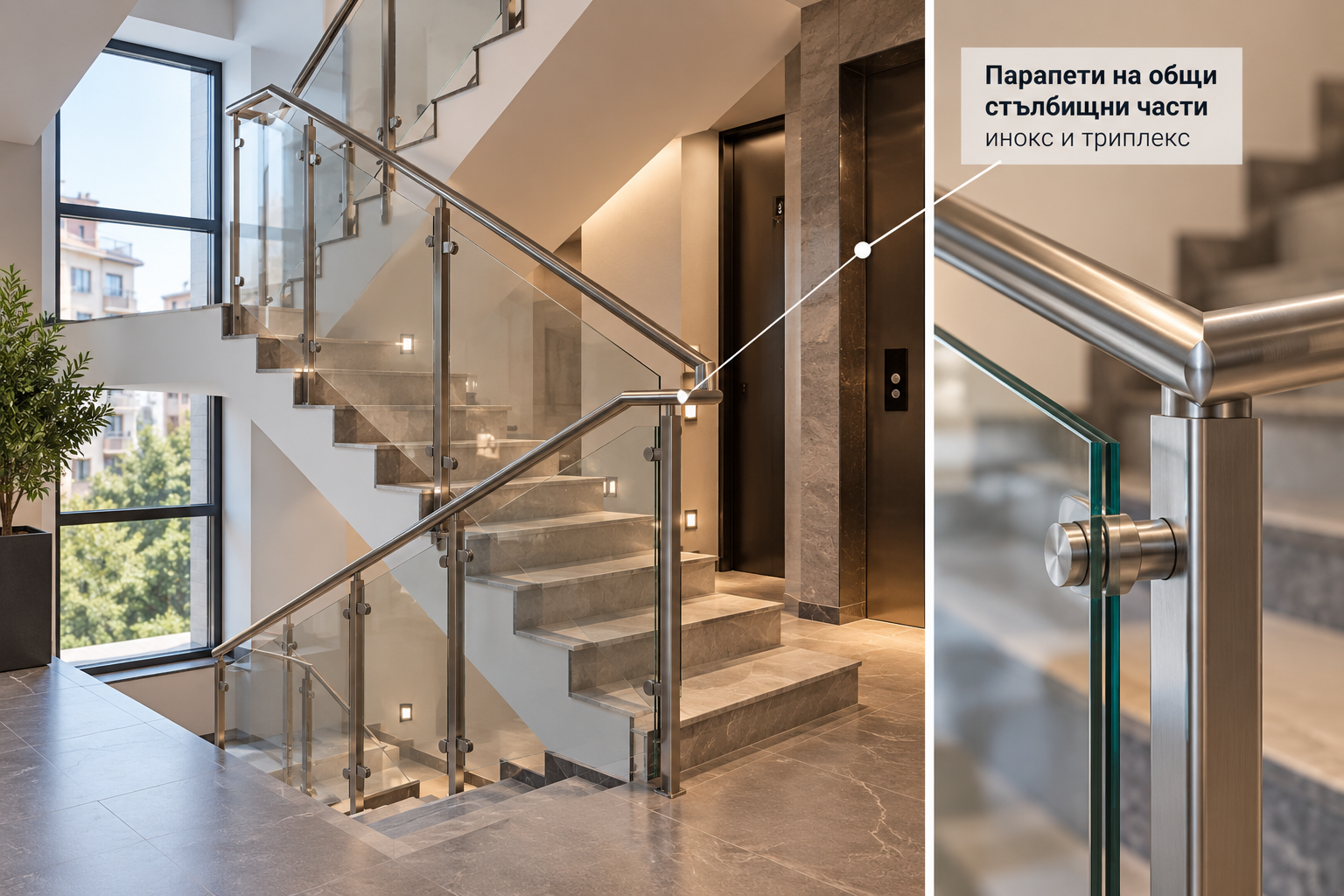 Modern Glass Staircase Detail